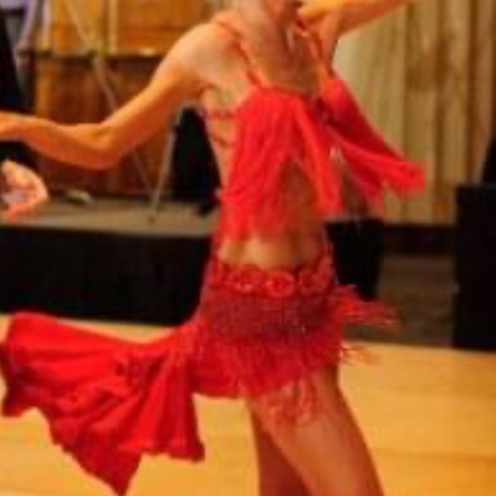 Custom Rhythm/Latin professional ballroom 2 piece samba costume